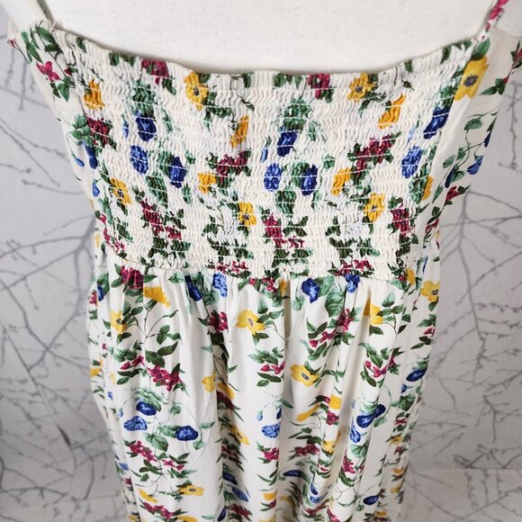 Old Navy Colorful Floral Printed Strappy Smocked Midi Dress - Picture 6 of 8